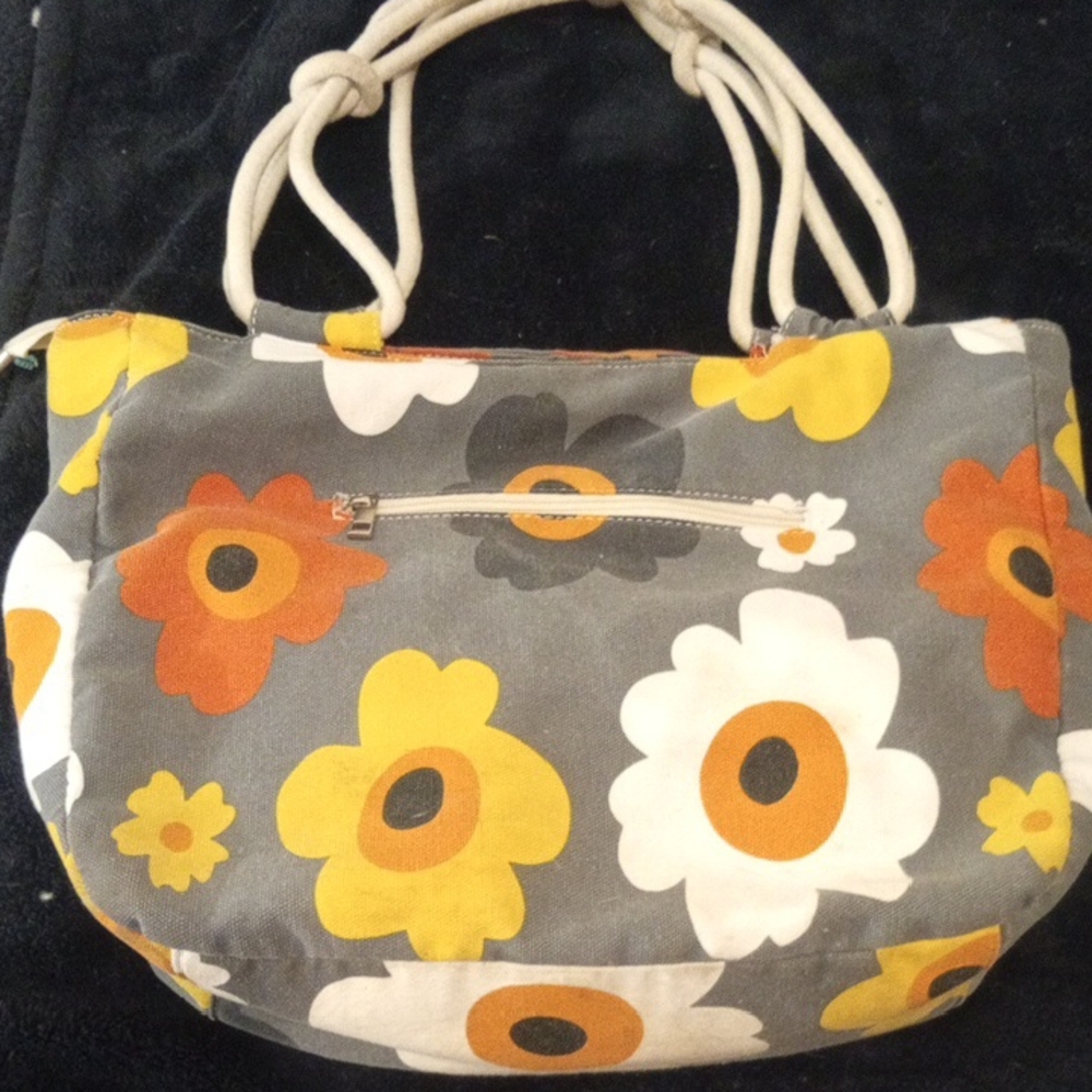 Floral Canvas Tote Bag - Multicolor